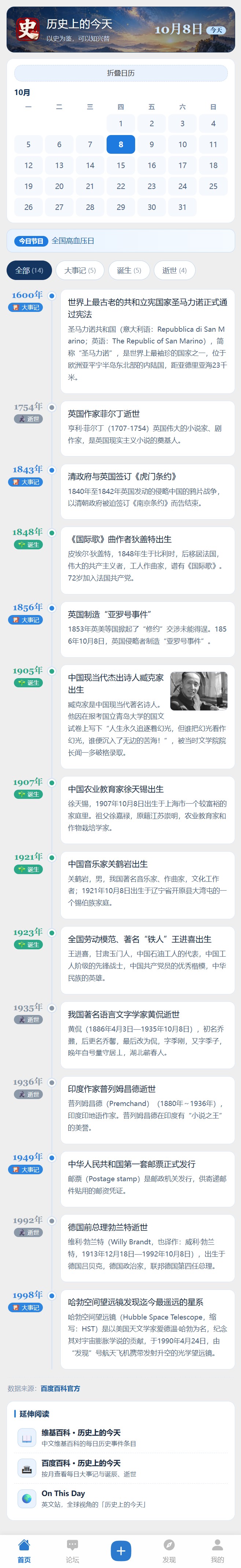 Discuz！ 插件小蟻歷史上的今天