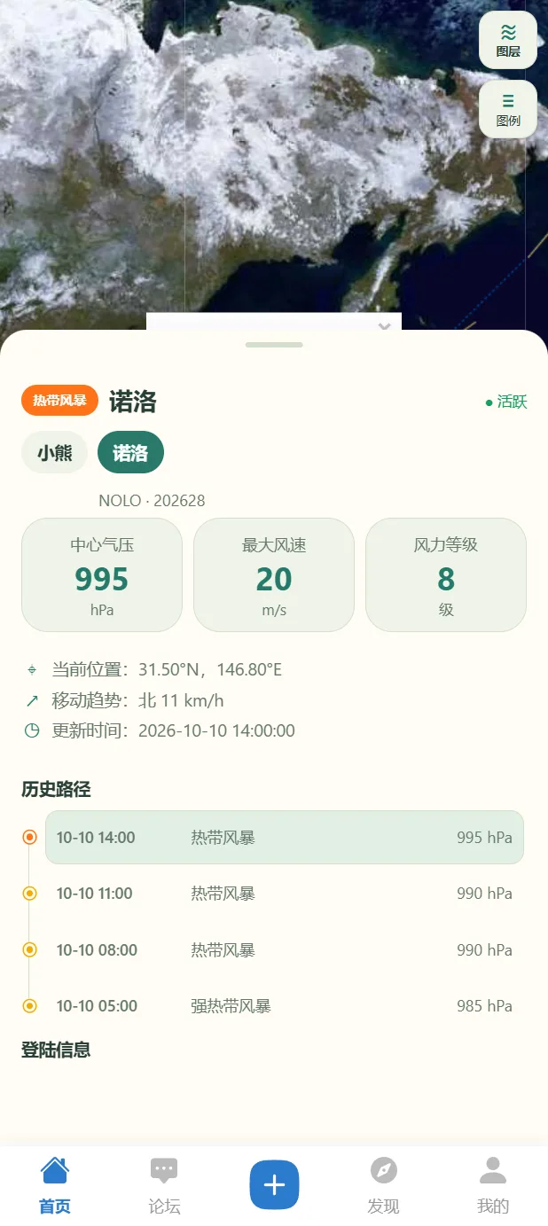 Discuz!插件 小蚁台风路径